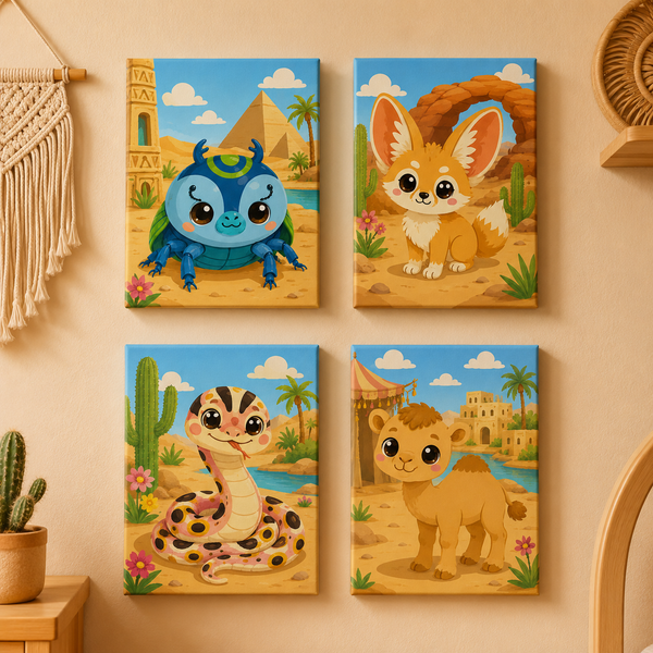 Wüstenfreunde 4er SET - Mini Malen nach Zahlen