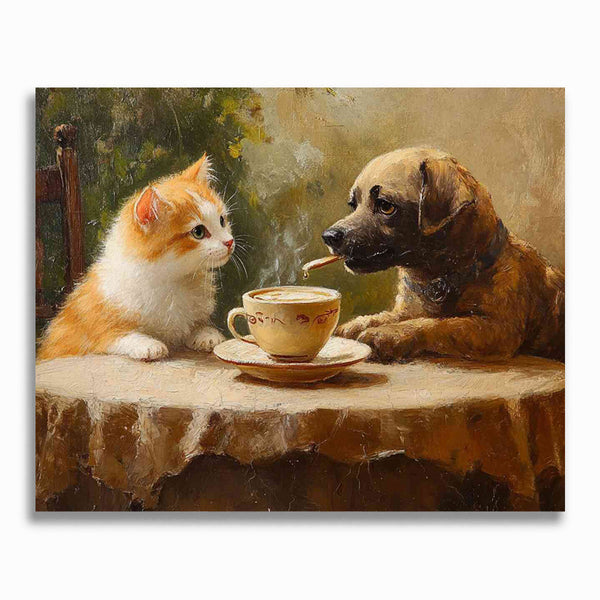 Malen nach Zahlen - Zwiegespräch in Sepia