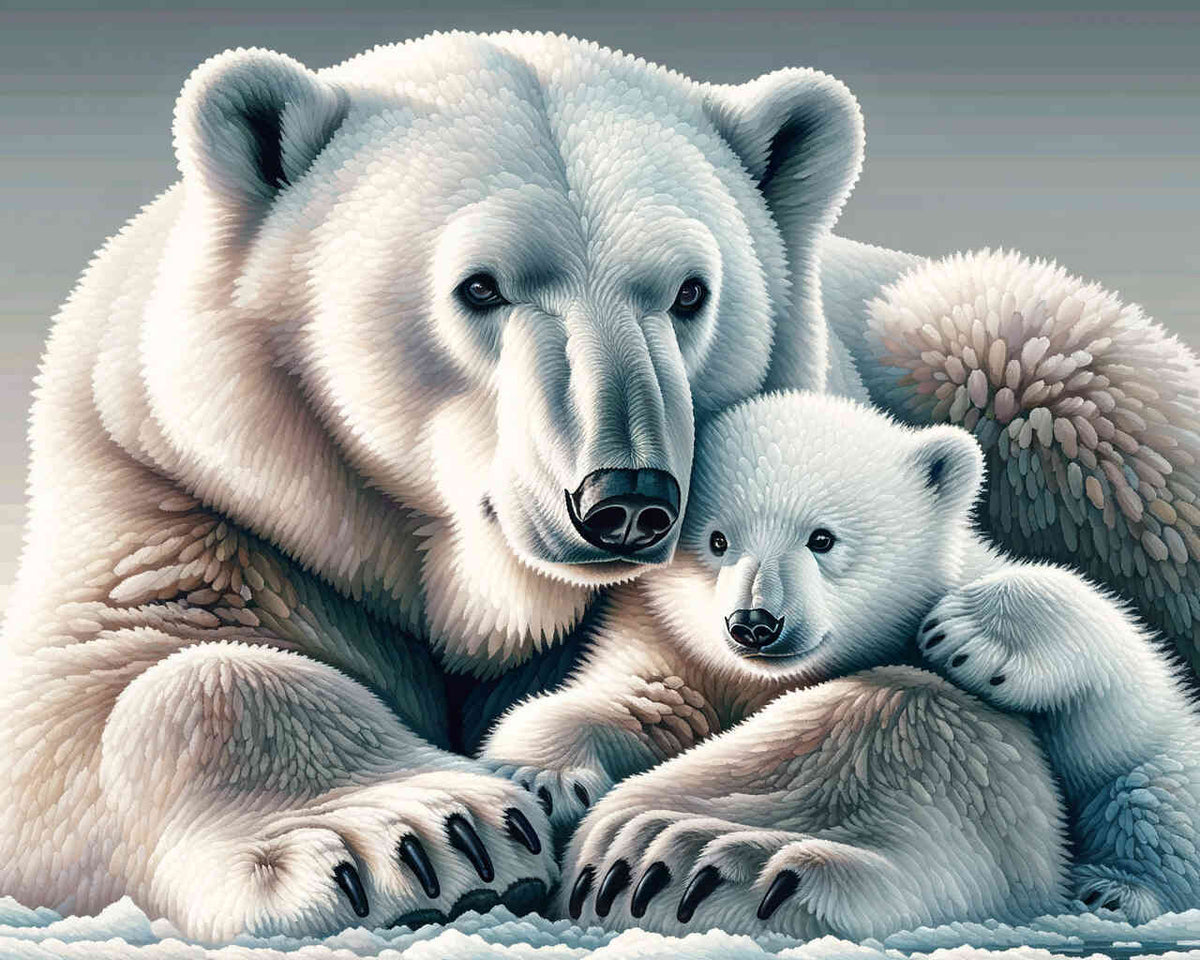 Malen nach Zahlen - Kleiner Eisbär