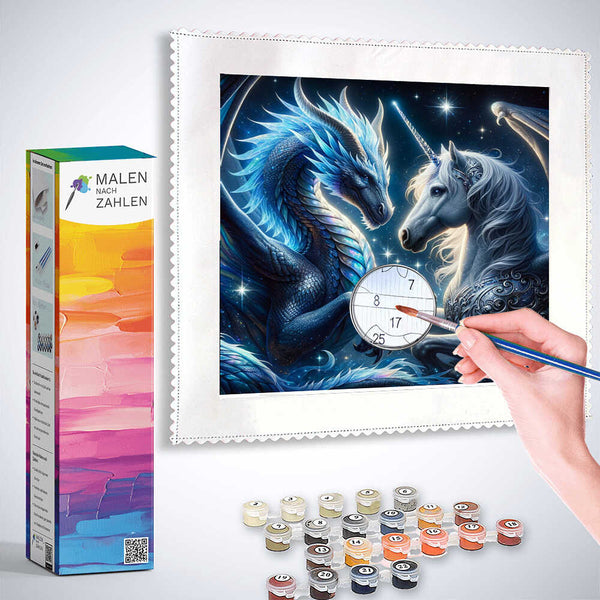 Malen nach Zahlen - Drache und Einhorn