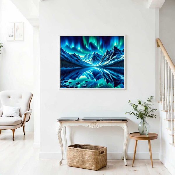 Malen nach Zahlen - Polarlicht Berge