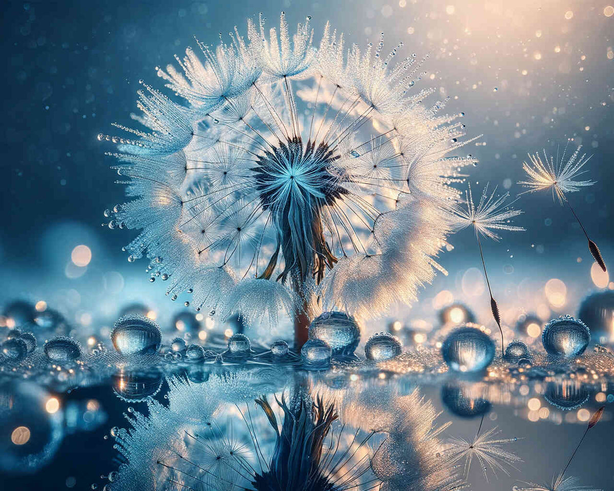 Malen nach Zahlen - Blaue Eiskristall Pusteblume