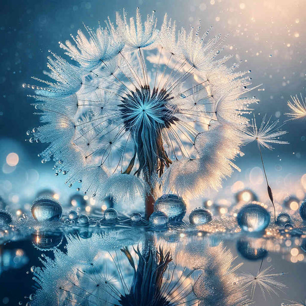 Malen nach Zahlen - Blaue Eiskristall Pusteblume