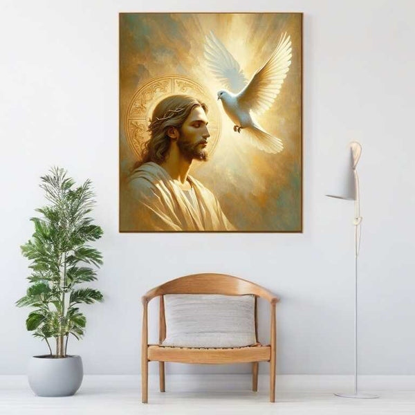 Malen nach Zahlen - Jesus mit Taube