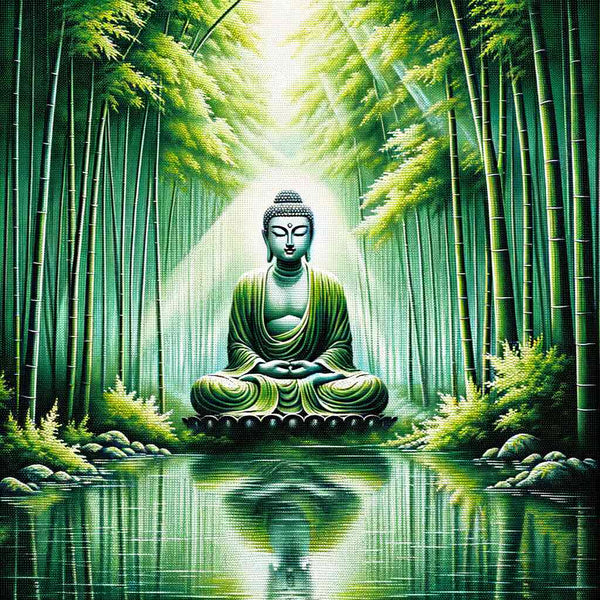 Malen nach Zahlen - Buddha am Fenster