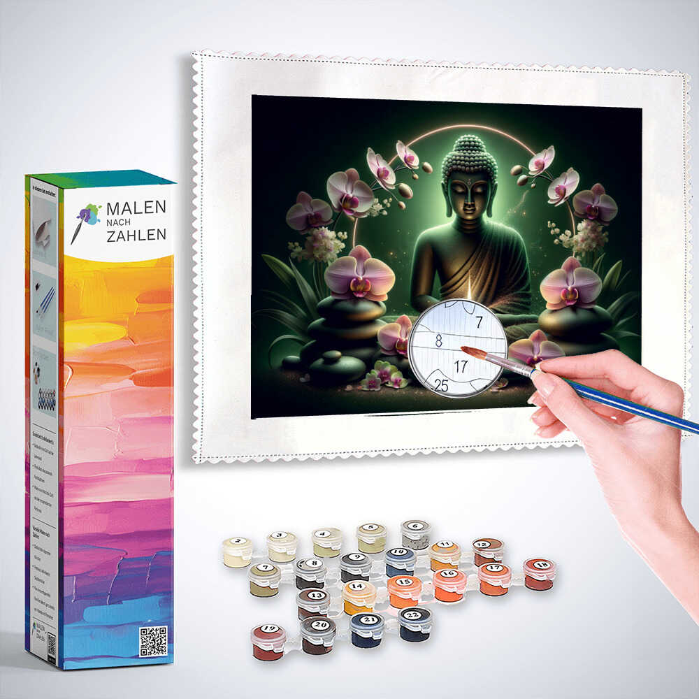 Malen nach Zahlen - Buddha und Kerzen