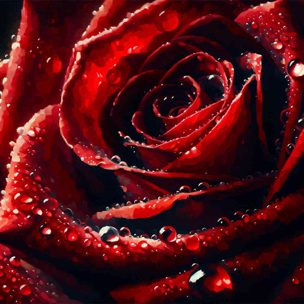 Malen nach Zahlen - Rote Rose Nahaufnahme