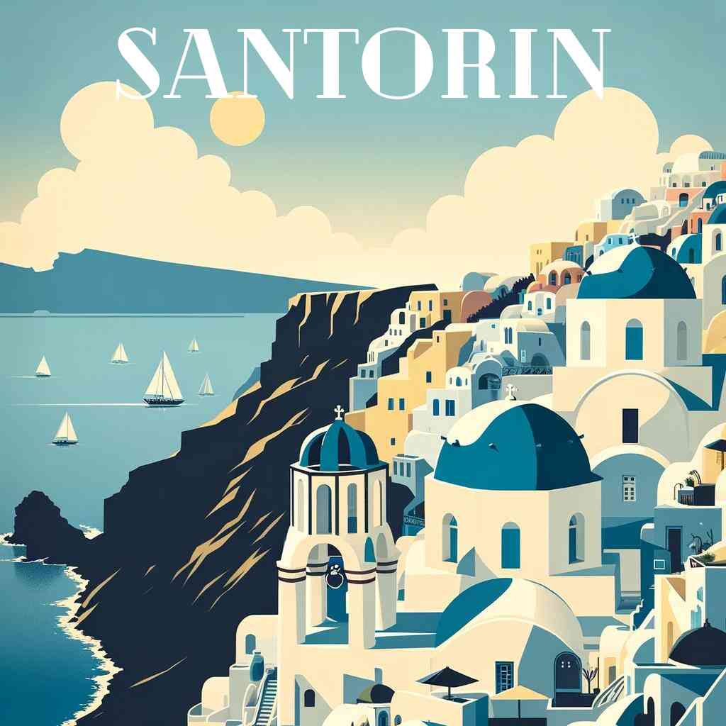 Malen nach Zahlen - Meeresbrise in Santorin