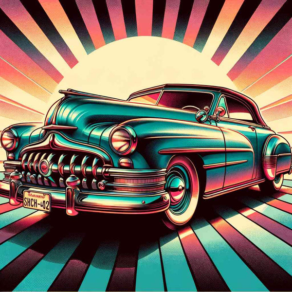 Malen nach Zahlen - Retro Auto