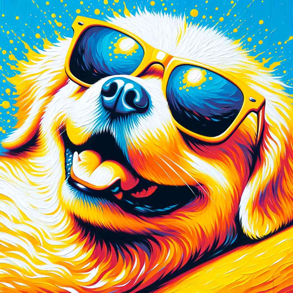 Malen nach Zahlen - Bologneser mit Sonnenbrille Hund