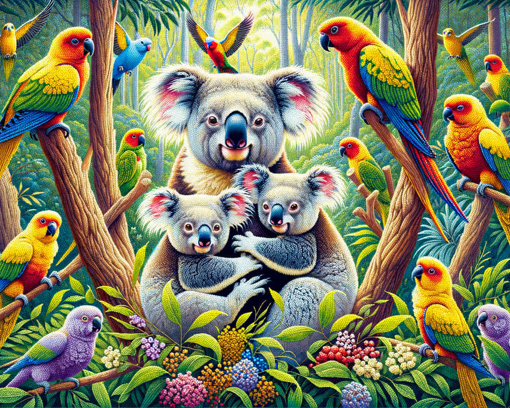 Malen nach Zahlen - Koalabär Familie