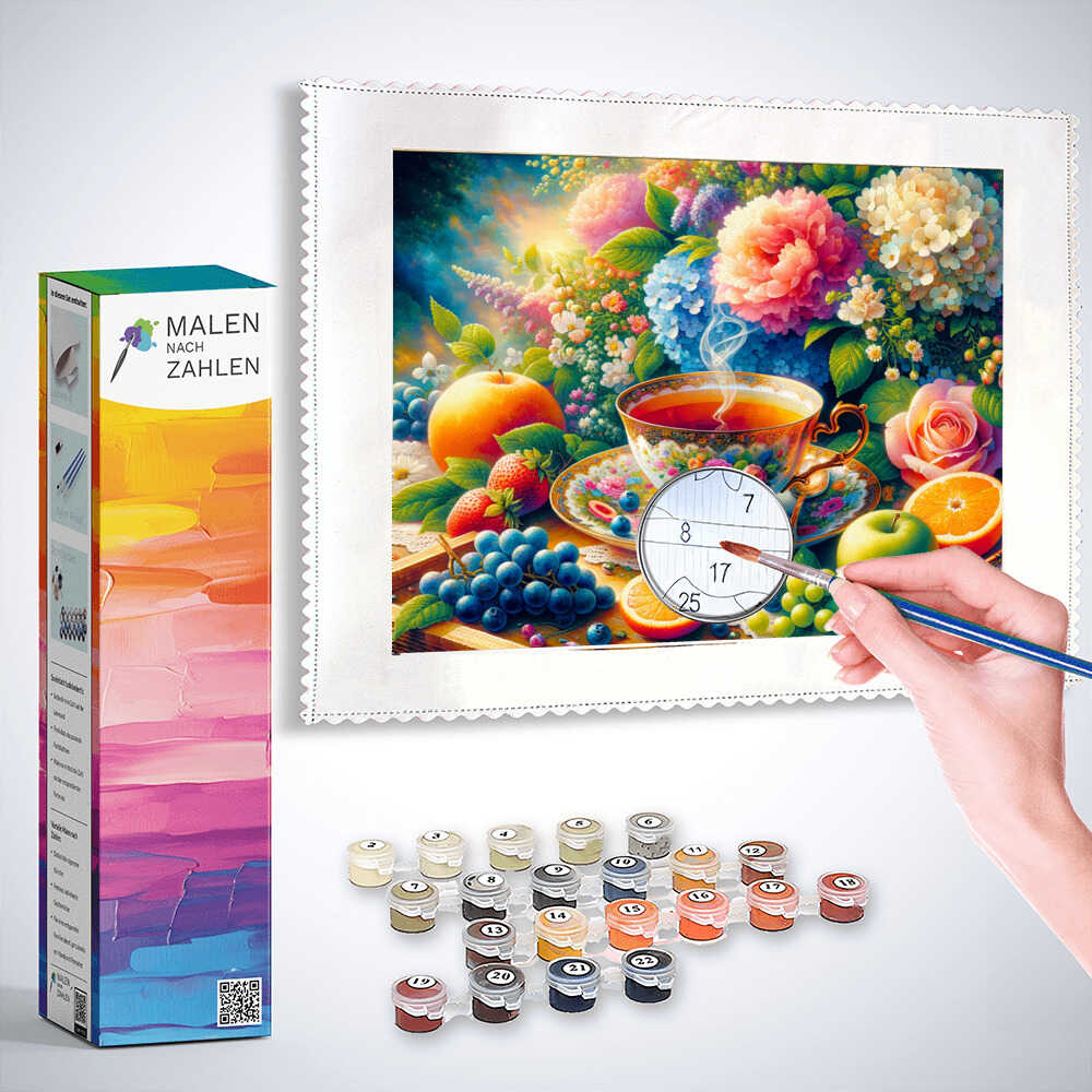 Malen nach Zahlen - Teetasse Früchte