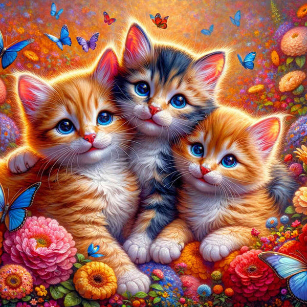 Malen nach Zahlen - Katzen Familie