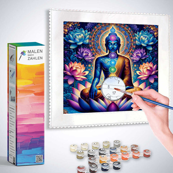 Malen nach Zahlen - Lotusblumen Buddha