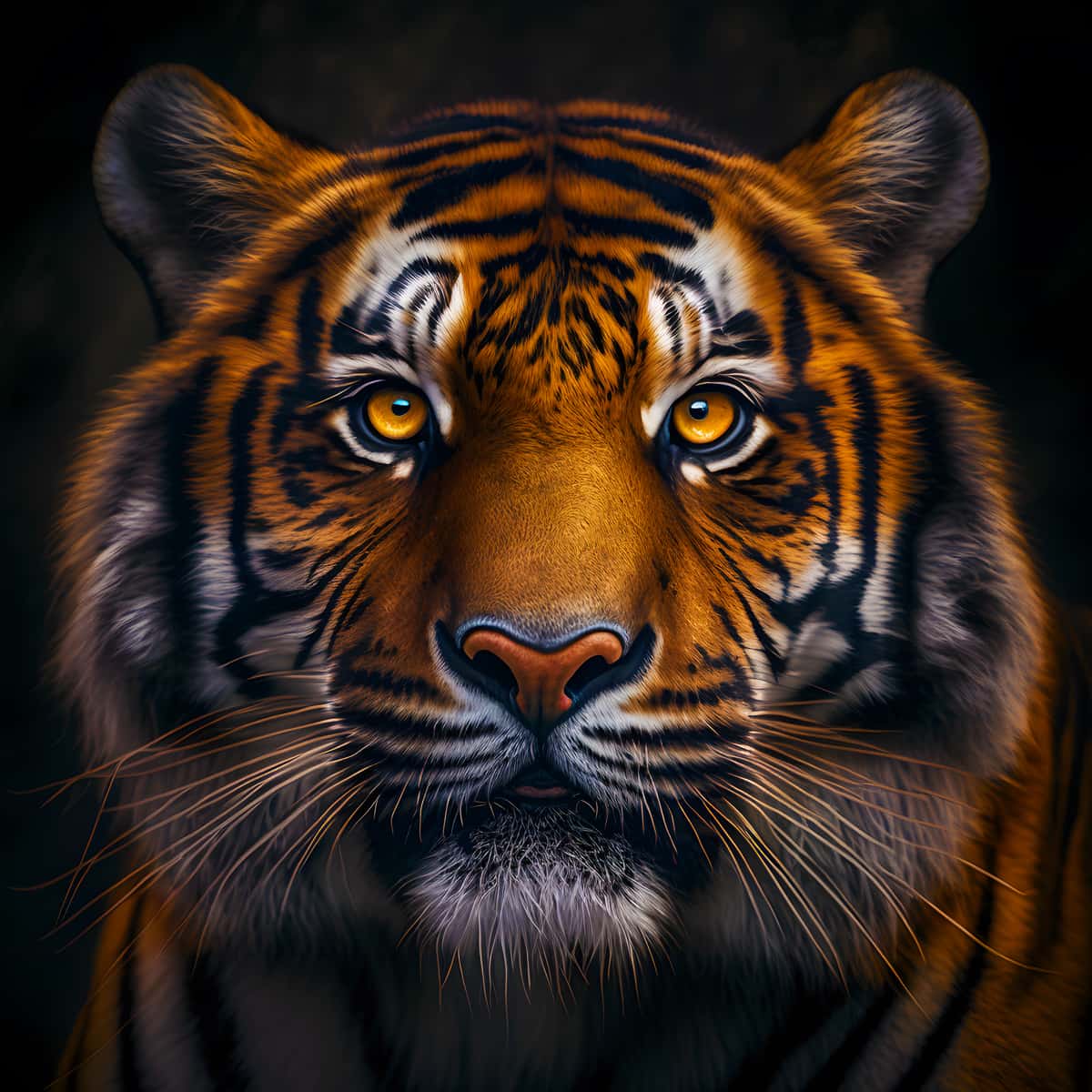 Diamond Painting Kit - Close-up of Tiger Face - Sparkling Art on Professional Canvas with Acrylic Diamonds
