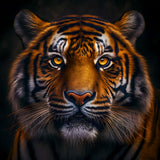 Diamond Painting Kit - Close-up of Tiger Face - Sparkling Art on Professional Canvas with Acrylic Diamonds