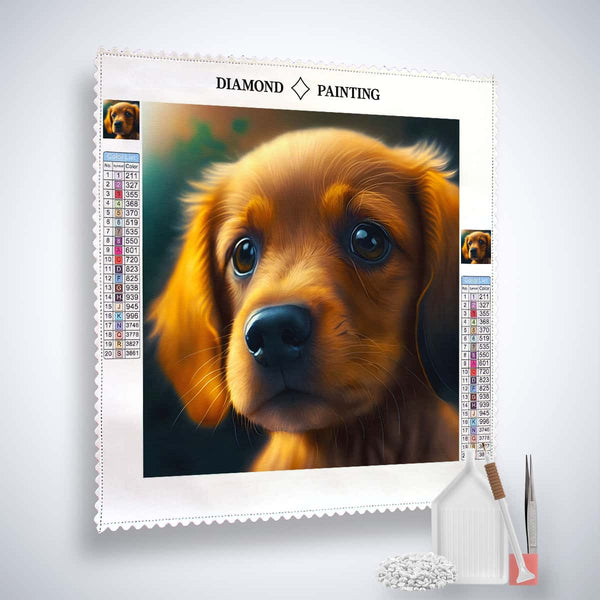 Diamond Painting Kit with Cute Dachshund Puppy Design and Painting Tools