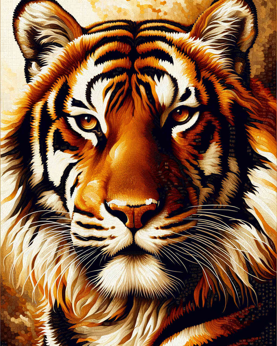Malen nach Zahlen - Tiger schaut auf