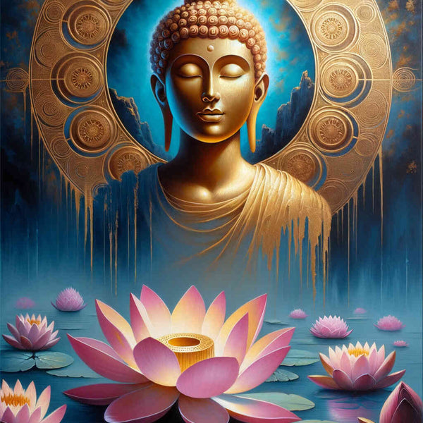 Malen nach Zahlen - Pinke Lotusblume, Buddha