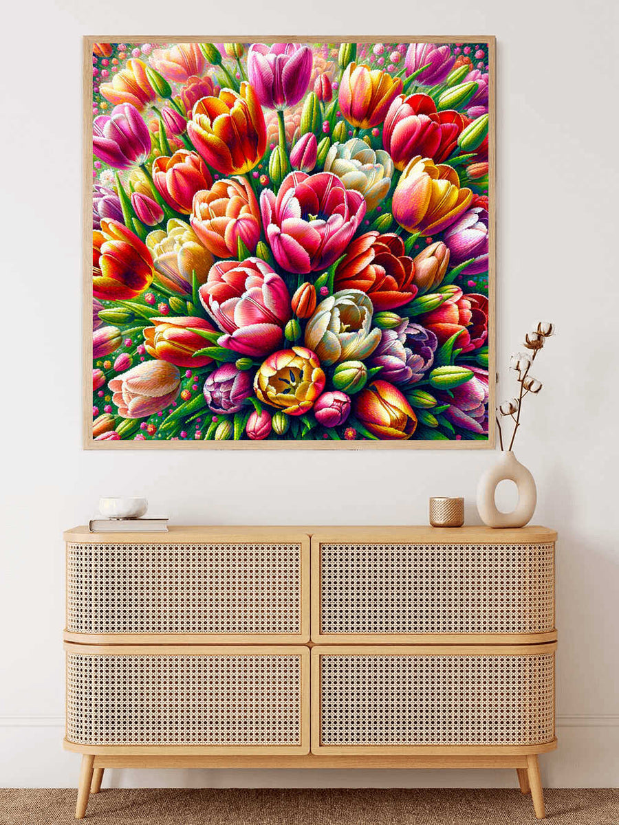 Malen nach Zahlen - Fantastischer Tulpenstrauß