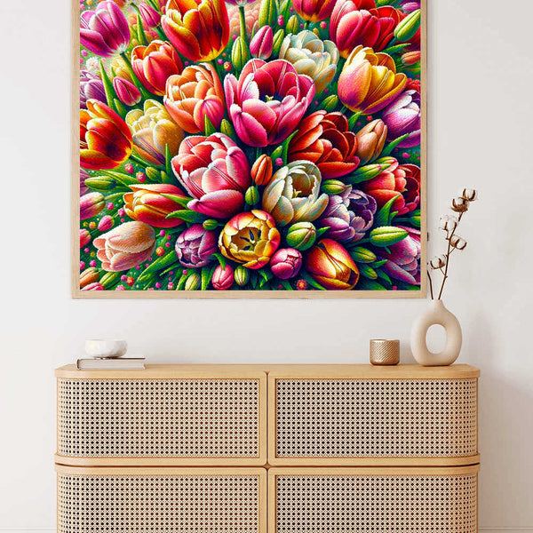 Malen nach Zahlen - Fantastischer Tulpenstrauß