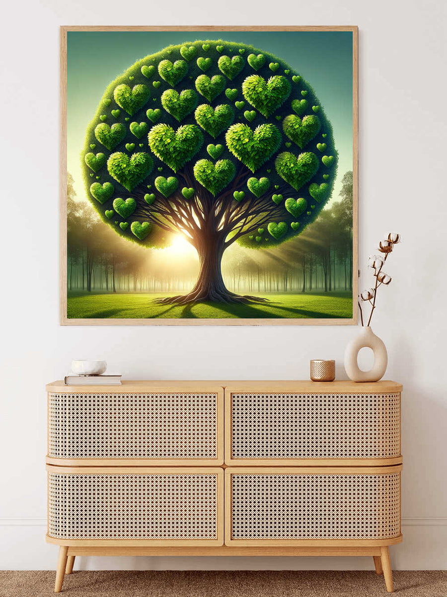 "Malen nach Zahlen - Herzensbaum: Zauber der Natur - Herzförmiger Baum in der Natur zum Selbermalen, entspannende Kunst für Ihr Zuhause"