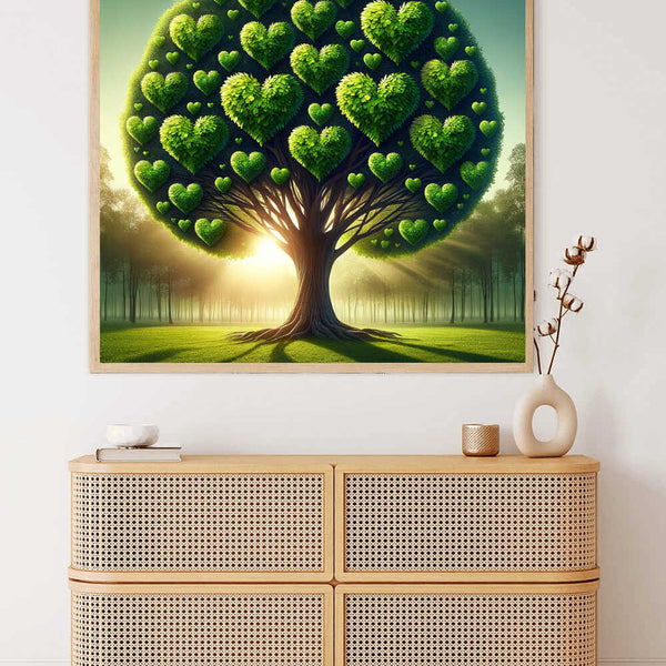 "Malen nach Zahlen - Herzensbaum: Zauber der Natur - Herzförmiger Baum in der Natur zum Selbermalen, entspannende Kunst für Ihr Zuhause"