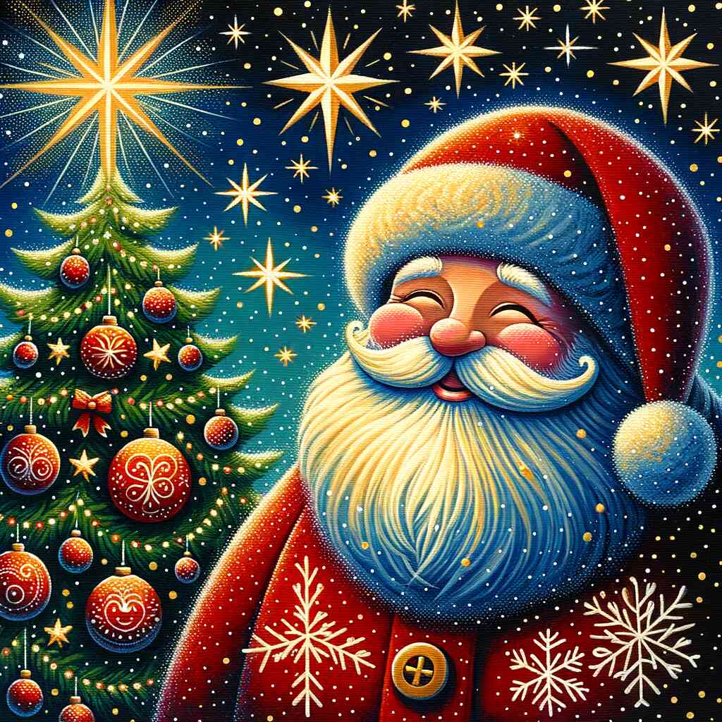 Malen nach Zahlen - Merry Christmas Weihnachtsmann mit Baum