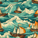 Diamond Painting Kit - Schiffe auf See, Kunstwerk mit Segelschiffen auf stürmischem Meer, inkl. Acryl-Diamanten und Künstler-Werkzeuge