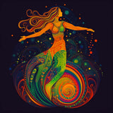 Diamond Painting Kits - Frau Neon Tanzt - Vivid neon woman dancing, intricate designs, acrylic diamonds, premium canvas, art that sparkles.