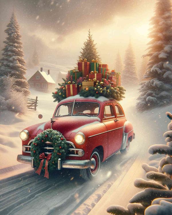 Malen nach Zahlen - Weihnachtsauto Geschenke