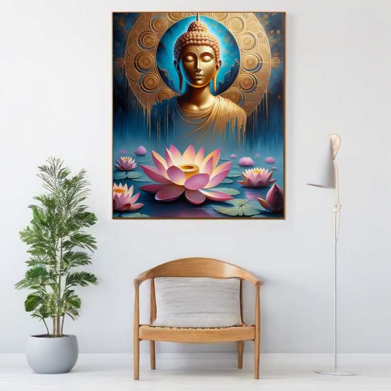 Malen nach Zahlen - Pinke Lotusblume, Buddha