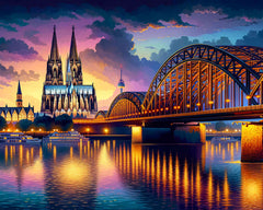 Meecaa Malen Nach Zahlen Kit 'Kutsche & Brücke Bei Nacht' – 40,6 X 50,8 Cm Leinwand Für Erwachsene