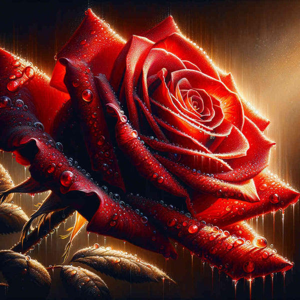 Malen nach Zahlen - Rote Rose seitlich