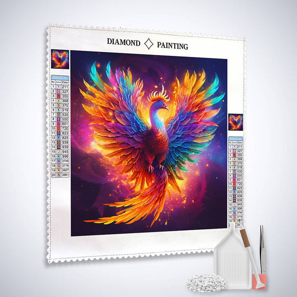 AB Diamond Painting - Prachtvoller Phoenix, inklusive Profi-Leinwand, Acryl Diamonds, Pinzette und Setzstift. Kunst, die funkelt!