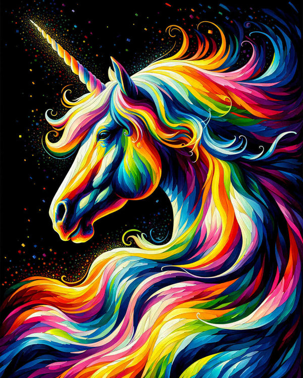 Malen nach Zahlen - Einhorn Farbmix