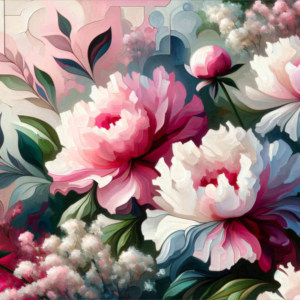 Malen nach Zahlen - Rosa Blumenstrauß, Pfingstrosen