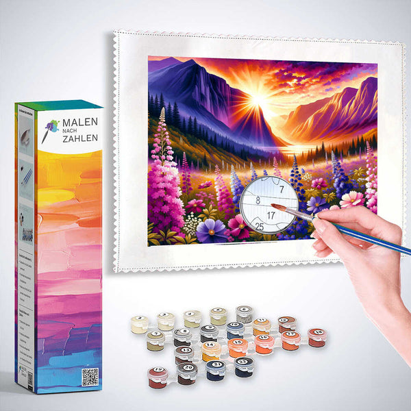Malen nach Zahlen - Blumenwiese der Berge