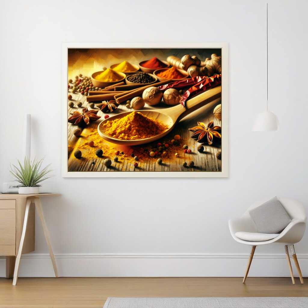 Malen nach Zahlen - Gewürze Holzlöffel