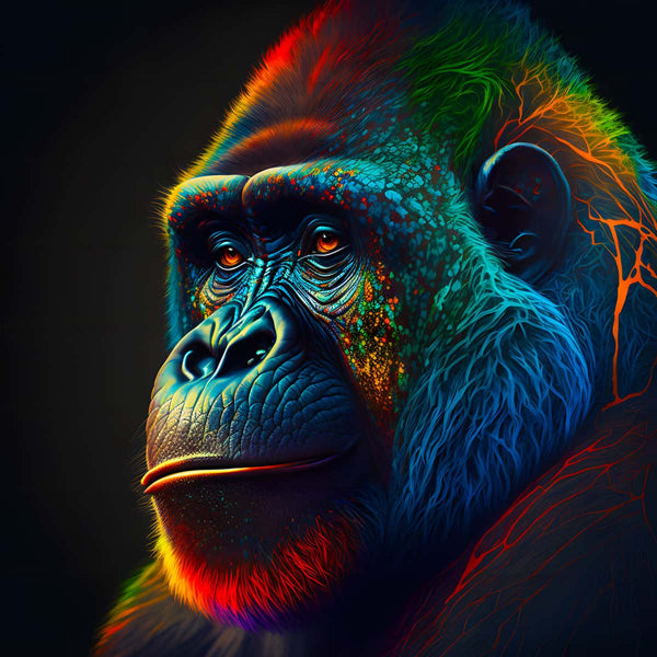 Gorilla Nachdenklich - Vibrant Diamond Painting Kit with Multicolored Acrylic Diamonds