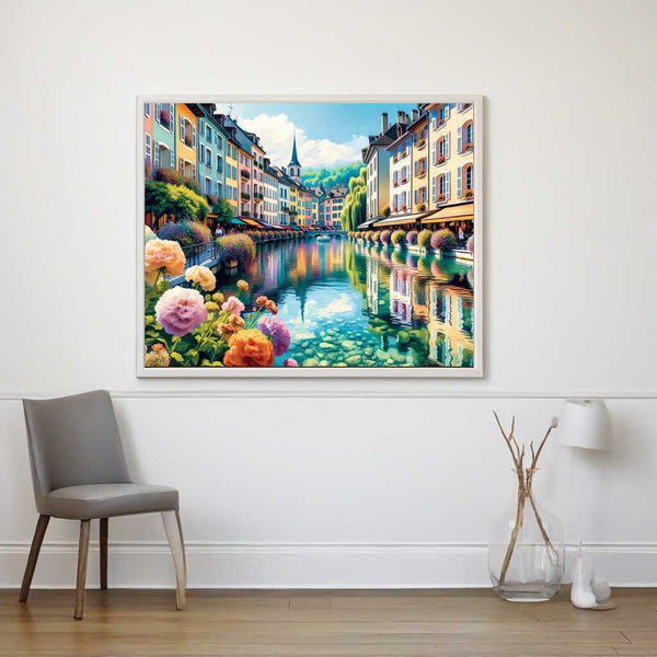 Annecy in Frankreich, Sonnenschein – Malen nach Zahlen