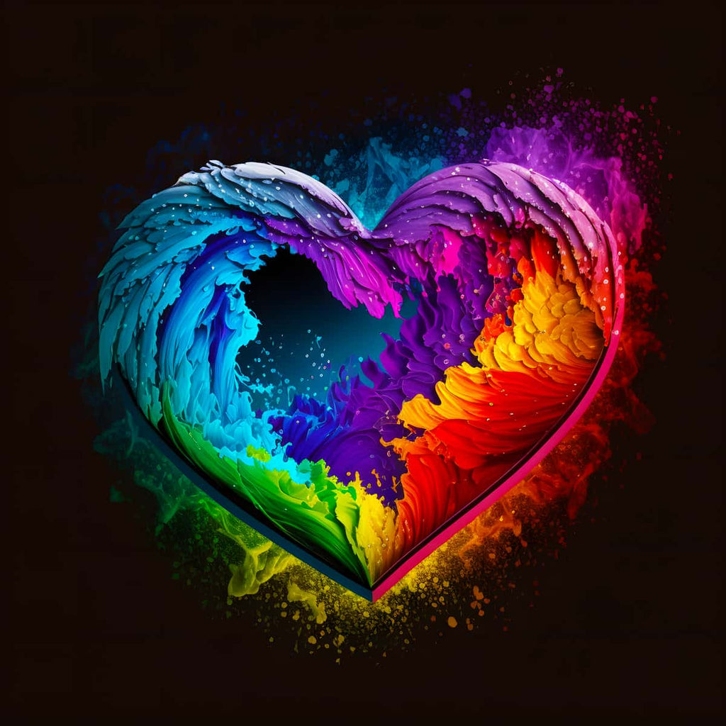 Malen nach Zahlen - Herzfarben - hochwertige Leinwand - 170523, Herz, Liebe, Neu eingetroffen, Quadratisch