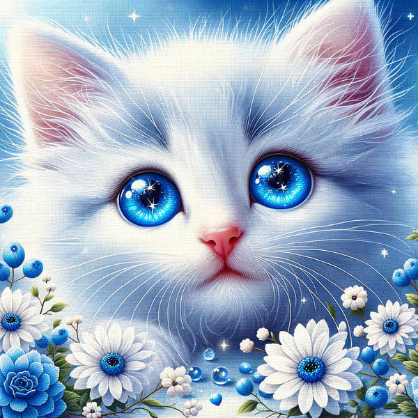 Malen nach Zahlen - Kitten mit blauen Augen