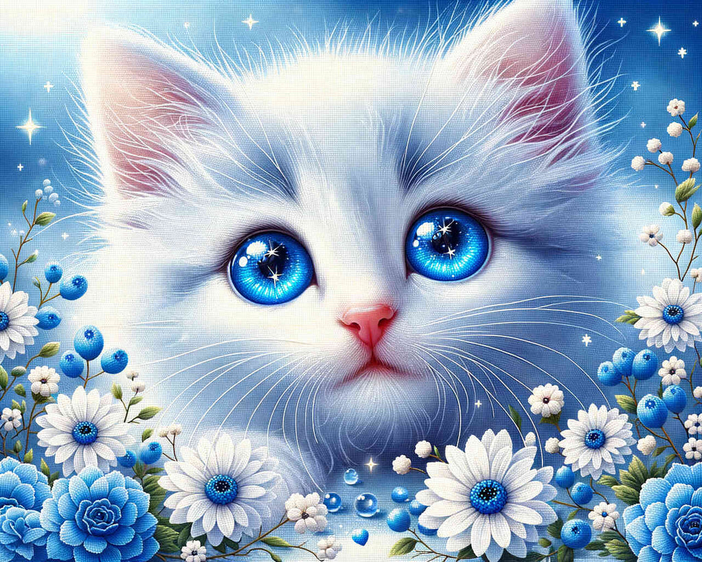 Malen nach Zahlen - Kitten mit blauen Augen