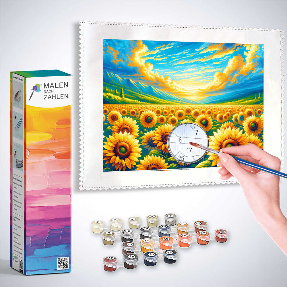 Malen nach Zahlen - Sonnenblumenfeld