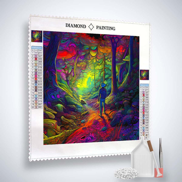AB Diamond Painting Entdecker im Wald - Complete Diamond Painting Kit with Professional Canvas, Acrylic Diamonds, Artist Tweezers, and Setting Pen