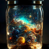Malen nach Zahlen Weltall im Glas - faszinierendes DIY-Projekt mit einem detailreichen Universum in einem Glasbehälter.