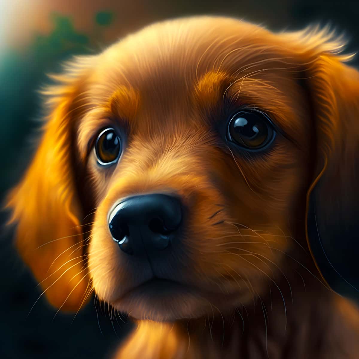 Cute Dachshund puppy portrait with sparkling eyes for diamond painting artwork