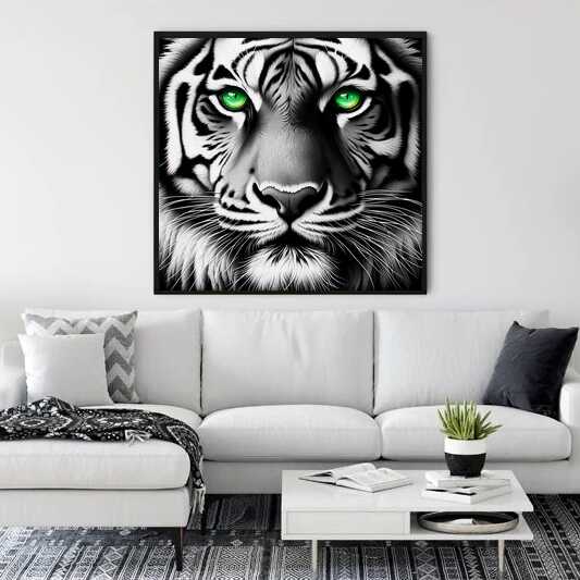Malen nach Zahlen - Tiger mit grünen Augen