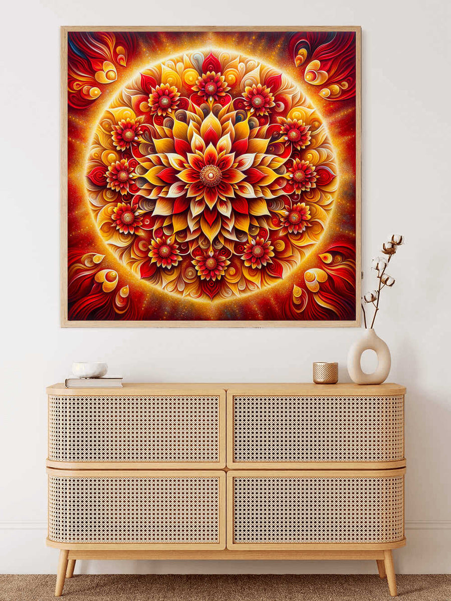 Malen nach Zahlen - Mandala rote Blume